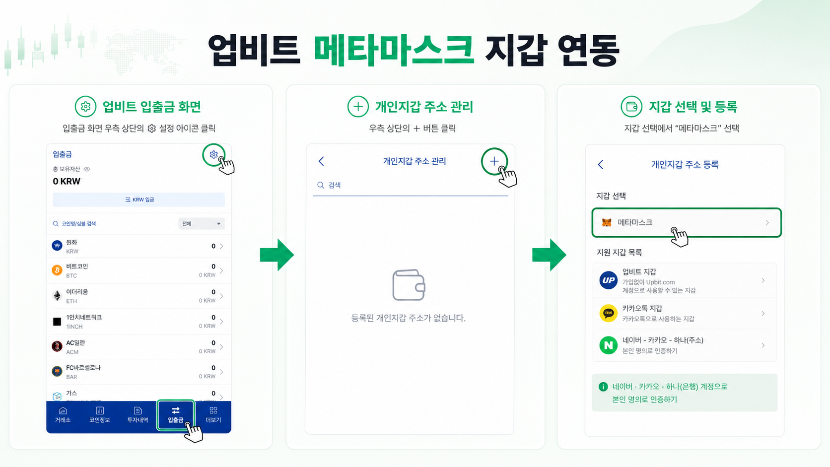 지갑 선택 및 등록 — 메타마스크