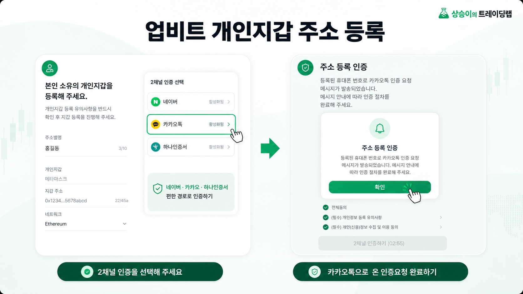 2채널 인증 진행 — 카카오톡